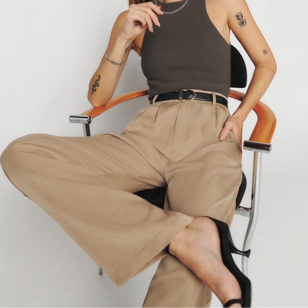 Reformation wide leg pleated Mason Pant